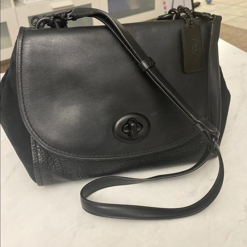 COACH Leather/Suede Shoulder Bag
